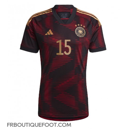 Maillot de foot Allemagne Niklas Sule #15 Extérieur vêtements Monde 2022 Manches Courtes
